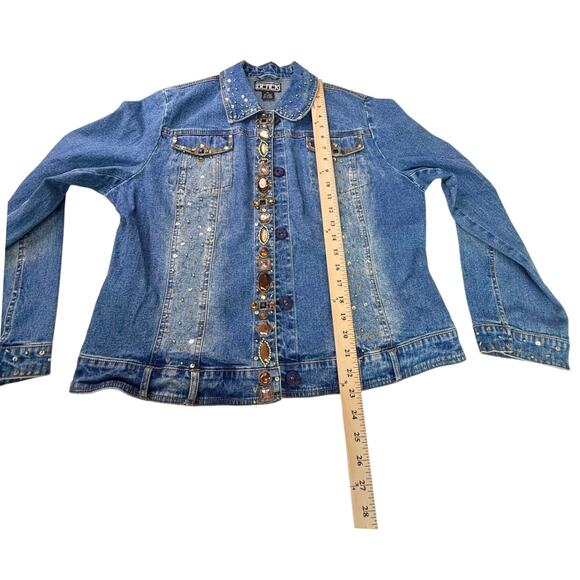 Designer Jean Jacket BEREK 2 COLLECTION Womens XL Takako Sakon Sequin Rhinestone - Picture 9 of 12